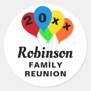 Roligt Ballon Design Family Reunion Runt Klistermärke