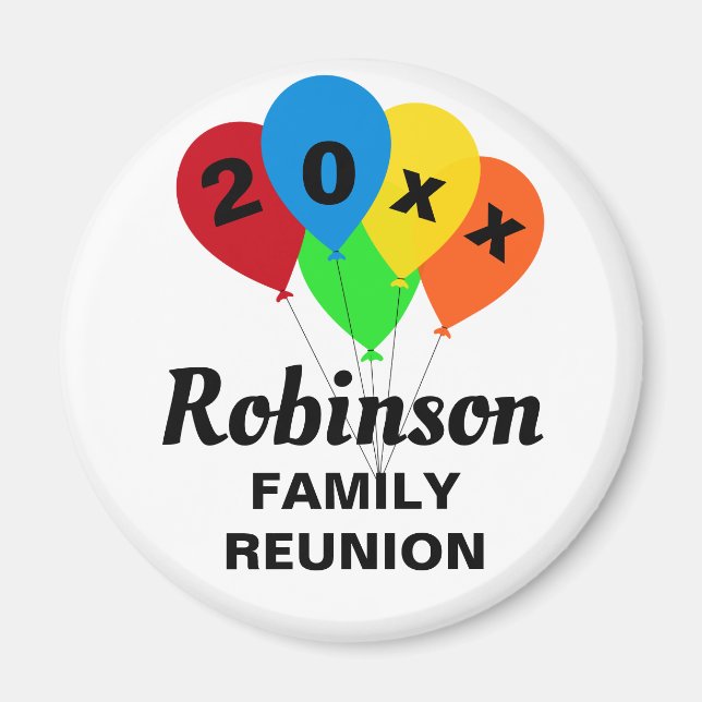 Roligt Balloon Design Family Reunion Souvenir Gift Magnet (Framsidan)