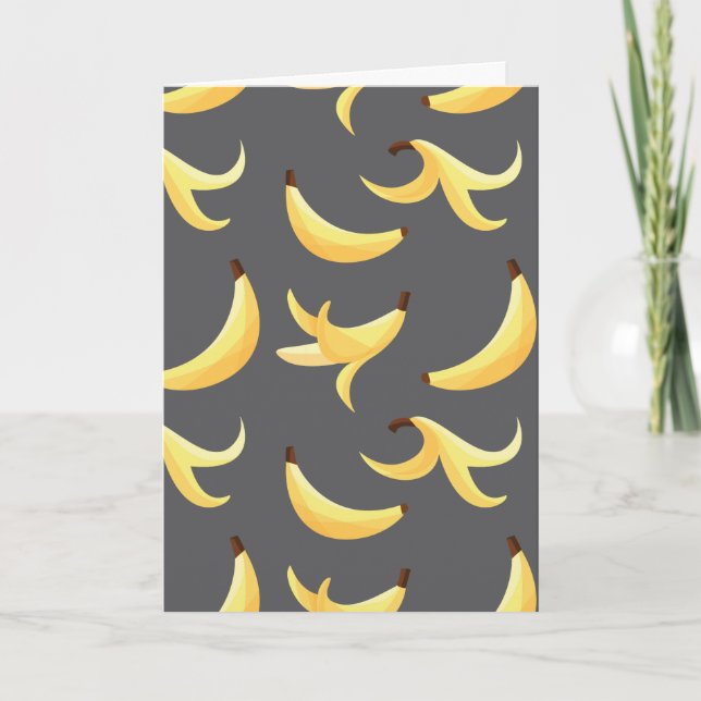 Roligt Banan-fest mönster färgglatt - redigerbart Helgkort (Framsida)