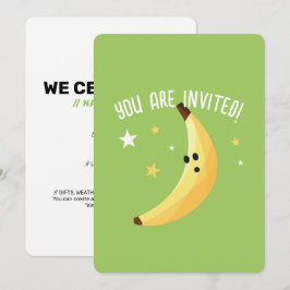 Roligt Banan Skämt Party mönster färgglatt - redig Inbjudningar