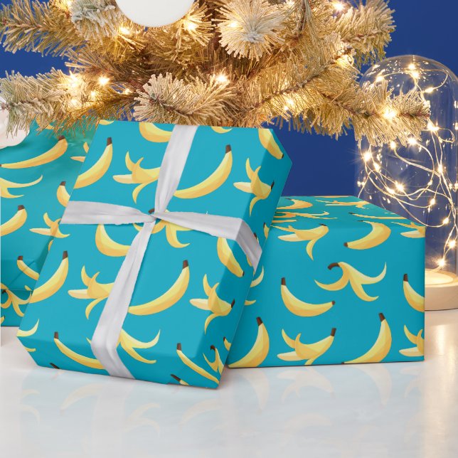 Roligt Banan Skämt Party mönster färgglatt - redig Presentpapper (Helgdagar)