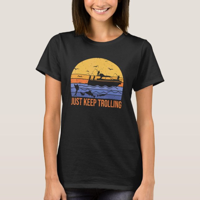 Roligt bara att fiska efter fiskebåt fiskare se t shirt (Framsida)