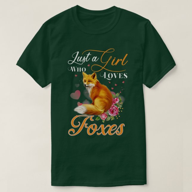 Roligt Bara en flicka som Kärlek Foxes Girls, Wome T Shirt (Design framsida)