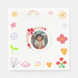 Roligt Barns födelsedag Napkins - Gult och Lila Pappersservett