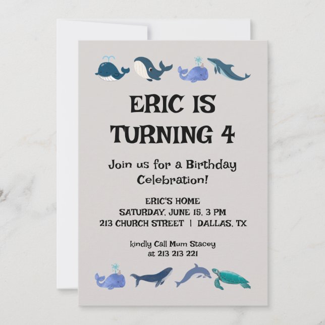 Roligt Barns födelsedag Party Inbjudningar (Framsida)