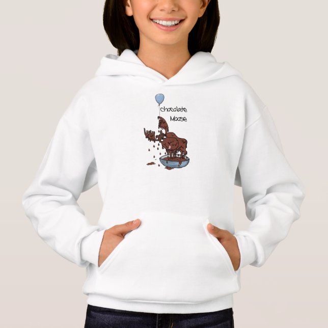 Roligt Barns hoodie, Chocolate Moose Tee (Framsida)