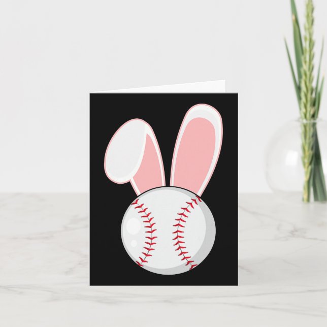 Roligt Baseball Bunny Påsk Kids Boys Småbarn Kort (Framsida)