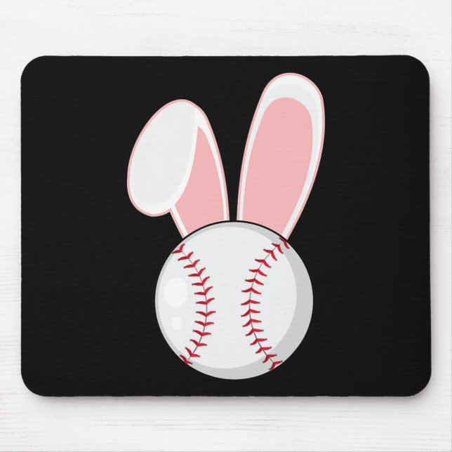 Roligt Baseball Bunny Påsk Kids Boys Småbarn Musmatta (Framsidan)