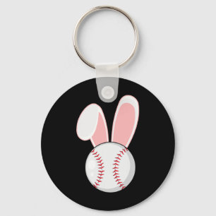 Roligt Baseball Bunny Påsk Kids Boys Småbarn Nyckelring