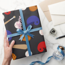 Roligt Baseball sport mönster inslagning papper