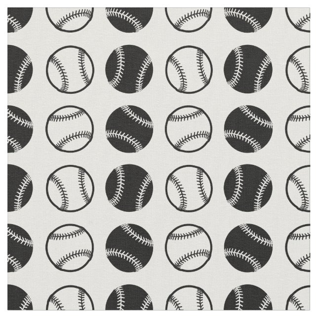 Roligt Baseball Sports Mönster Baseball Themmy Tyg (Närbild)