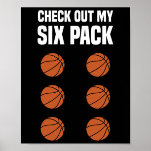Roligt Basketball 6 Pack Basketball Player Poster