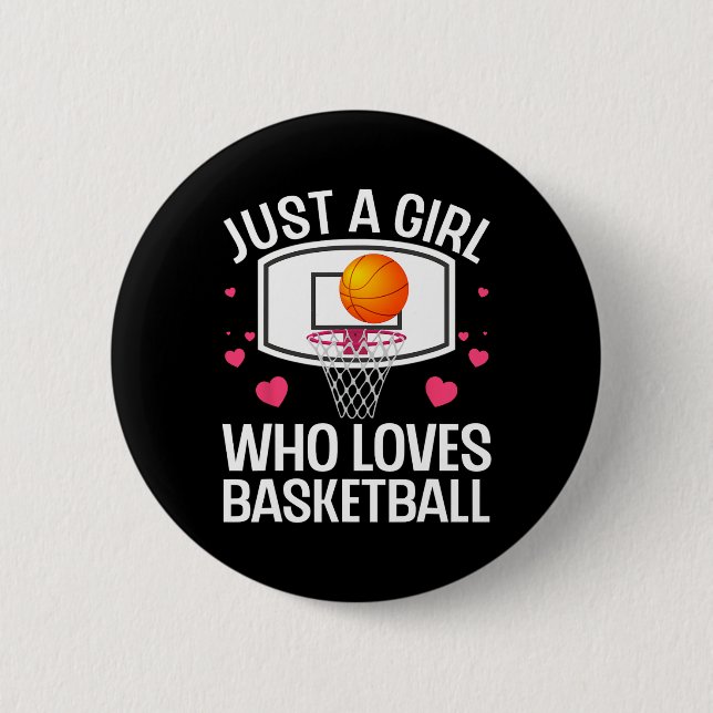 Roligt Basketball Art for Girl College Basketba Knapp (Framsida)