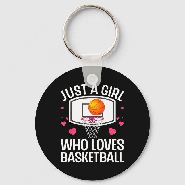 Roligt Basketball Art for Girl College Basketba Nyckelring (Framsida)
