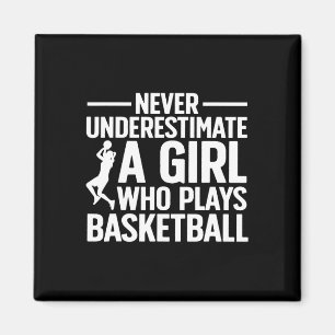 Roligt Basketball Art for Girls Youth Tonåringar B Magnet