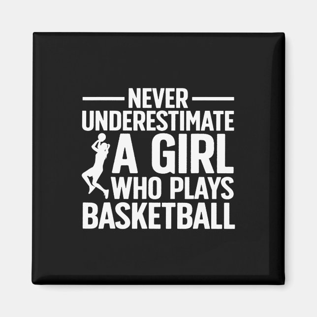 Roligt Basketball Art for Girls Youth Tonåringar B Magnet (Framsidan)
