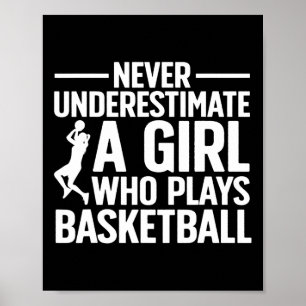 Roligt Basketball Art for Girls Youth Tonåringar B Poster
