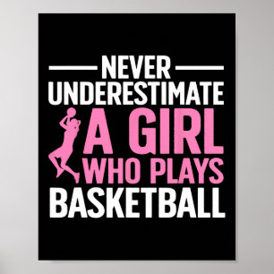 Roligt Basketball Art for Girls Youth Tonåringar B Poster