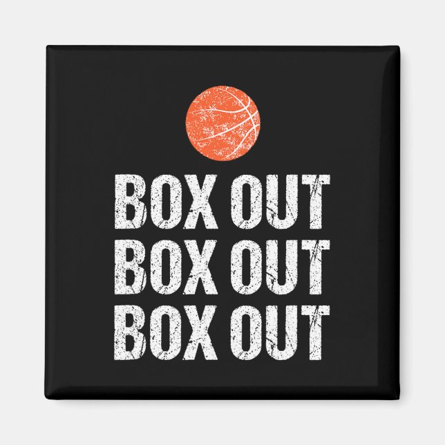 Roligt Basketball coach box out Quote Grunge Graph Magnet (Framsidan)