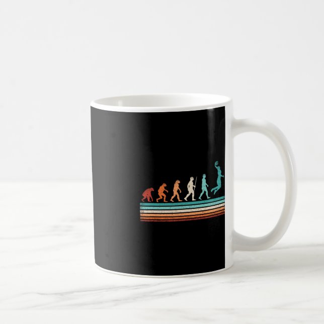 Roligt Basketball Evolution Retro Basketball Playe Kaffemugg (Höger)