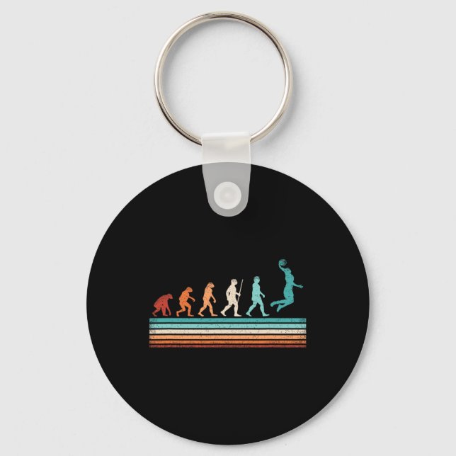 Roligt Basketball Evolution Retro Basketball Playe Nyckelring (Framsida)