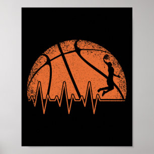 Roligt Basketball Heartslag Basketball Player Poster