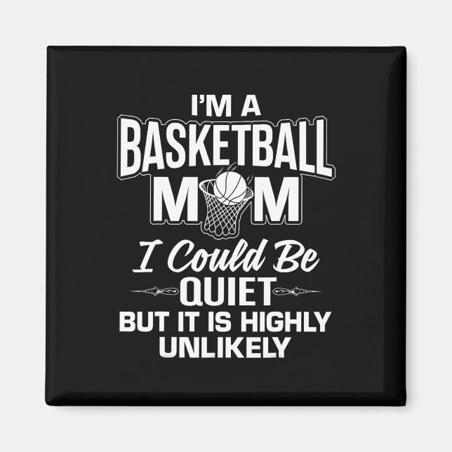 Roligt Basketball Mamma Merch - Unik design för Cu Magnet (Framsidan)