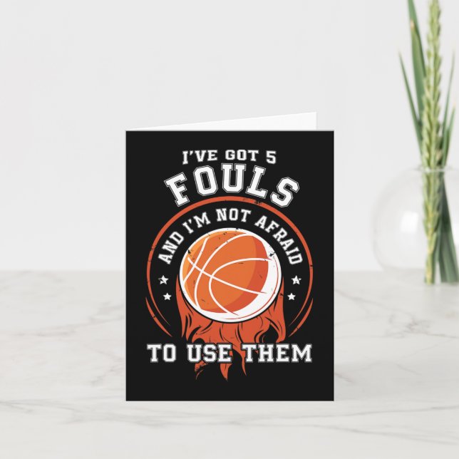 Roligt Basketball Player Gift - Ringar 5 Fouls Kort (Framsida)