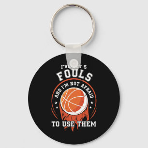 Roligt Basketball Player Gift - Ringar 5 Fouls Nyckelring
