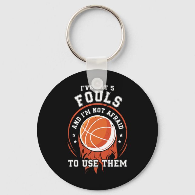 Roligt Basketball Player Gift - Ringar 5 Fouls Nyckelring (Framsida)