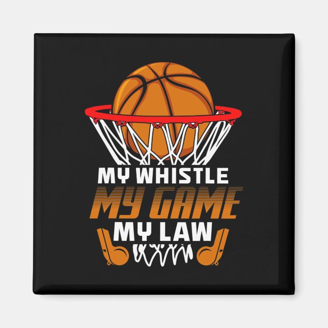 Roligt Basketball ref. citattecken Gift I Ringar R Magnet (Framsidan)