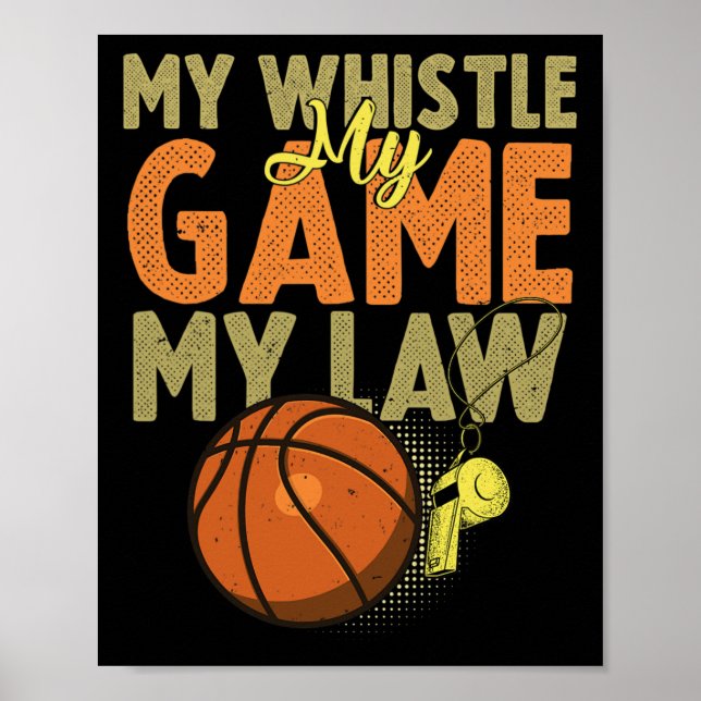 Roligt Basketball ref. citattecken Gift I Ringar R Poster (Framsidan)