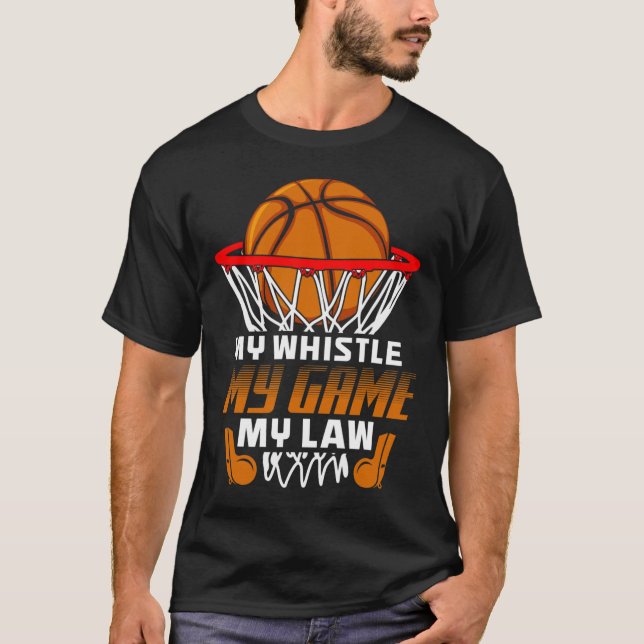 Roligt Basketball ref. citattecken Gift I Ringar R T Shirt (Framsida)