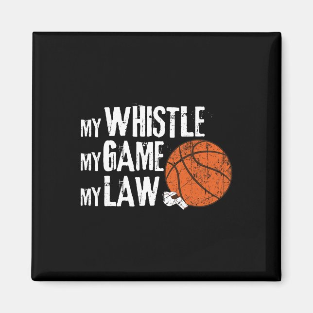 Roligt Basketball Ref Ringar - Basketball Referee  Magnet (Framsidan)