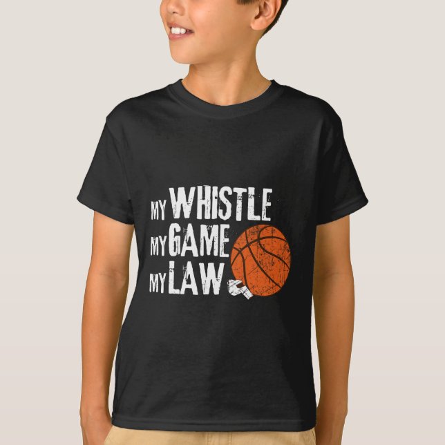 Roligt Basketball Ref Ringar - Basketball Referee  T Shirt (Framsida)