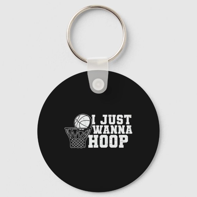 Roligt Basketball Tee Ord Graphic Nyckelring (Framsida)