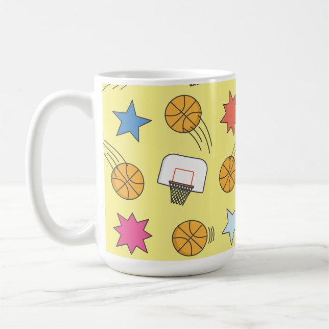 Roligt basketboll mönster kaffemugg (Vänster)