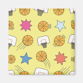 Roligt basketboll mönster magnet