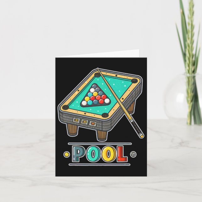 Roligt Bassäng Bord Billiards Game Thmet Kort (Framsida)