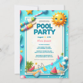 Roligt Bassäng Party Baby Shower med Cute Summer I Meddelande