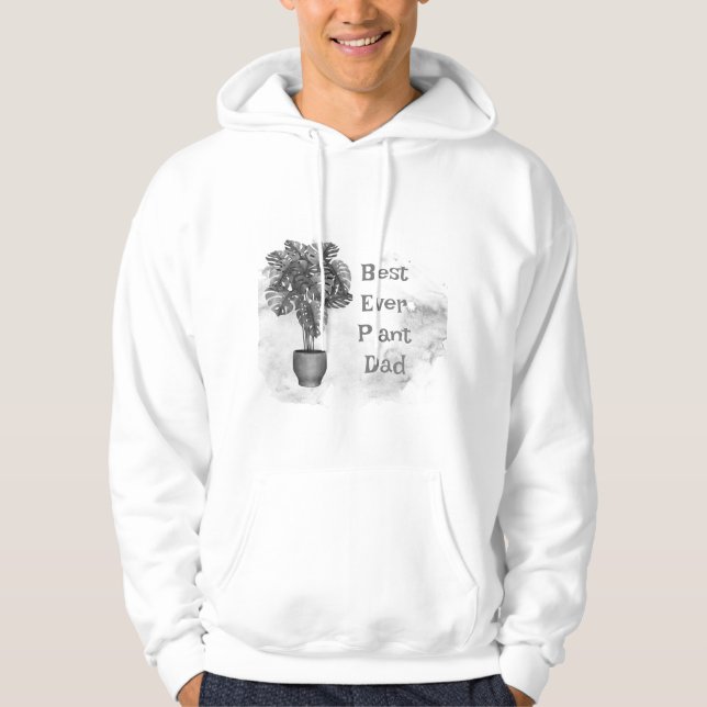 Roligt Bästa någonsin Plant Pappa Houseplant Monst Hoodie (Framsida)