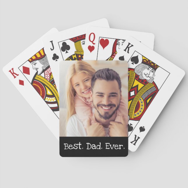 Roligt Bästa Pappa någonsin, fotosvart och vitt en Casinokort (Baksidan)