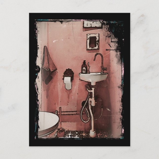 Roligt Bathroom Vykort (Framsida)