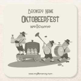 roligt Bavarian Musician inbjudan till Oktoberfest Underlägg Papper Kvadrat