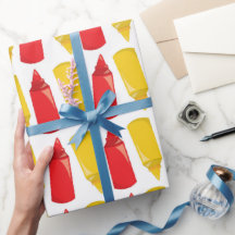 Roligt BBQ Ketchup Mustard party papper förpacknin