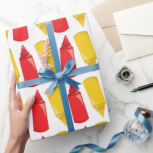 Roligt BBQ Ketchup Mustard party papper förpacknin Presentpapper