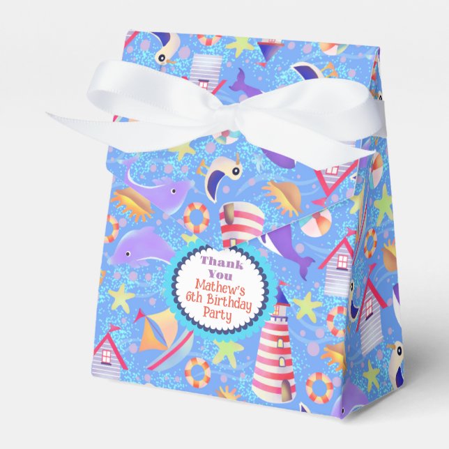 Roligt Beach Blue Favoritbox Presentaskar (Framsidan Sidan)