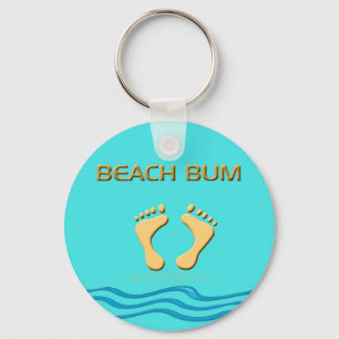 Roligt Beach Bum med feet i Sand-Nyckelringen Nyckelring