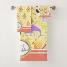 Roligt Beach Gult Bath Tower Set