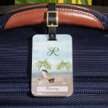 Roligt Beach Scene Glam Handflatan Träd Monogram N Bagagebricka<br><div class="desc">Roligt Beach Scene Glam Handflatan Träd Monogram Namn. Njut och det skulle göra en roligt och en unik gåva. Om du har några designfrågor eller behöver hjälp,  skicka en chatta eller ett e-postmeddelande till: charmdesignstudio@rcn.com</div>